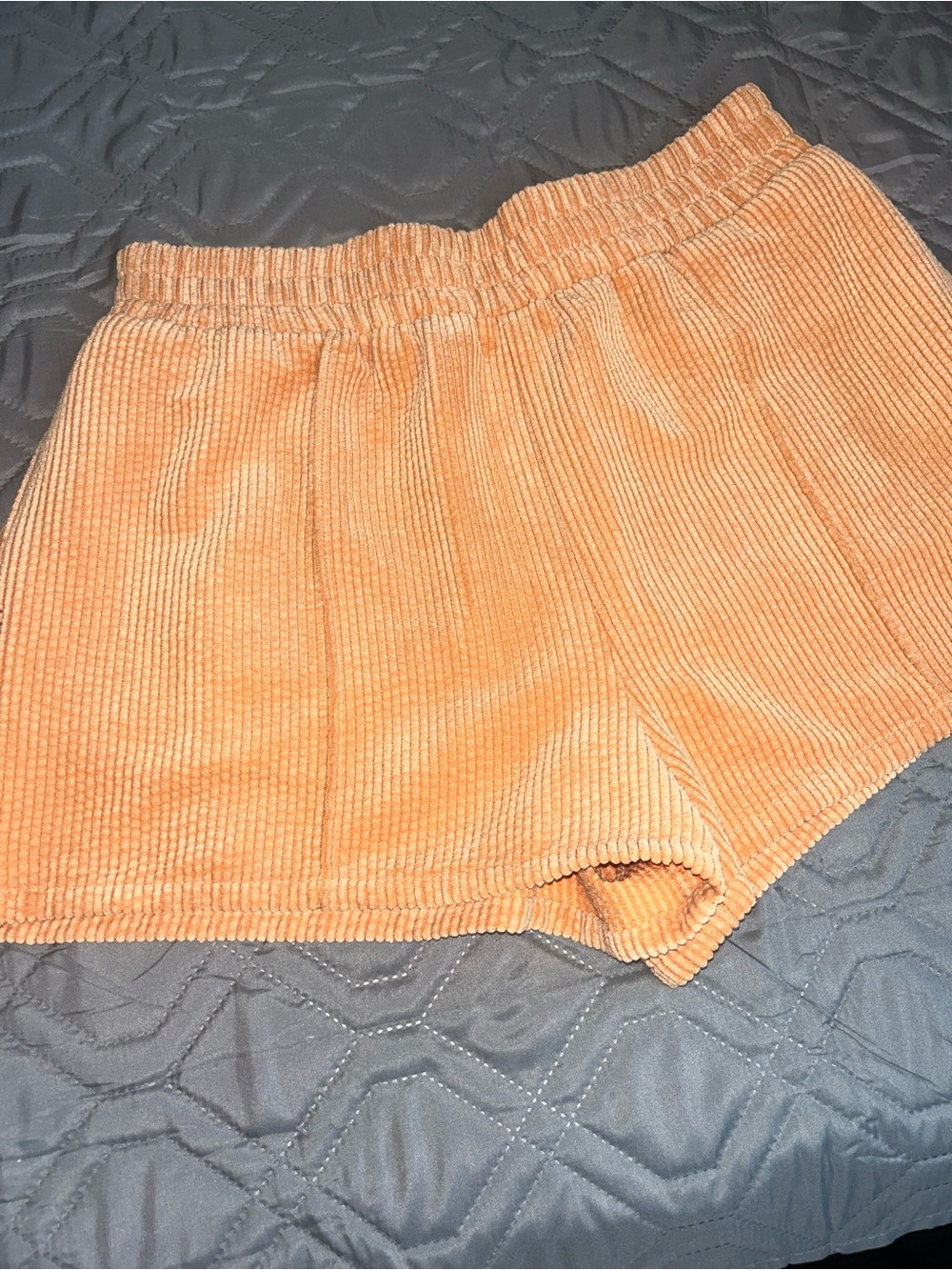 BDG Peach Corduroy Elastic-Waist Athletic Shorts